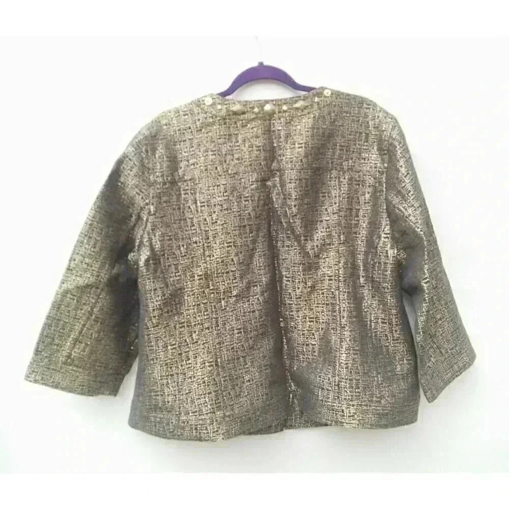 Ruby Rd Women's Gold Studded Short Jacket Size 18… - image 2